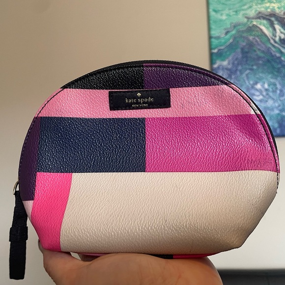 Kate Spade ♠️ Colour Block Zip Up Pouch Bag - Picture 1 of 8